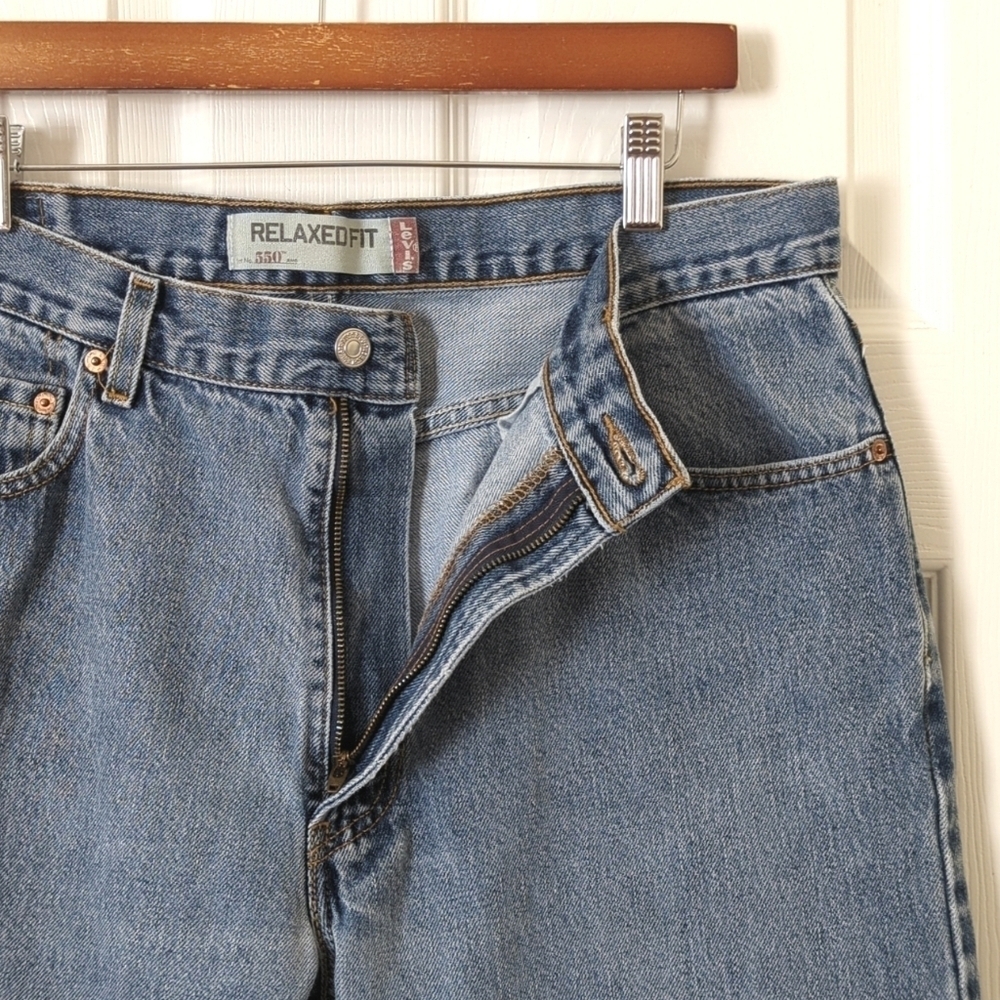 Levi's Y2K 550 Classic Medium Wash Relaxed Fit Straight Leg Denim Jeans 36 x 30 - Picture 7 of 16
